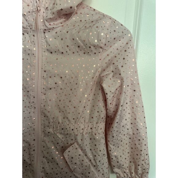 NWOT Rothschild Girl's Pink Windbreaker Jacket Rose Gold Stars Size M (10/12) - Picture 7 of 11